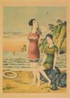 DESIGNER UNKNOWN. [4 BATHING BEAUTIES.] Group of 4 posters. Circa 1930s. Each 21x15 inches, 53x40 cm.